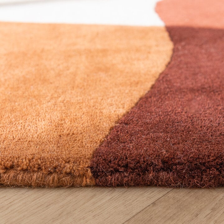 Abstrakt Matta I Ull - Clarice Terrakotta