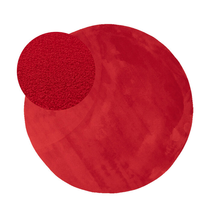 Rund Tvättbar Matta - Vivid Röd