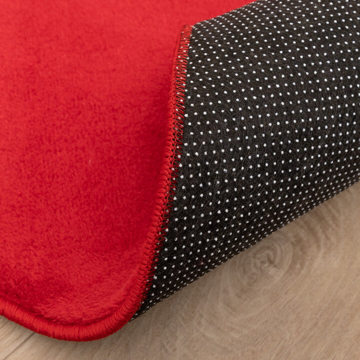 Rund Tvättbar Matta - Vivid Röd