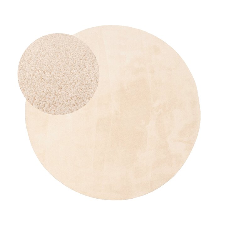 Rund Tvättbar Matta - Vivid Beige