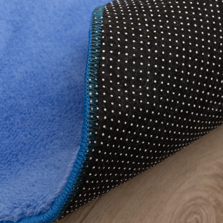 Rund Tvättbar Matta - Vivid Blå