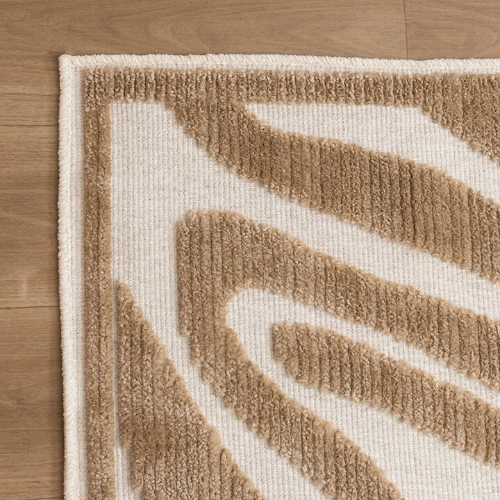 Tvättbar Matta - Dunya Zebra Beige/Vit