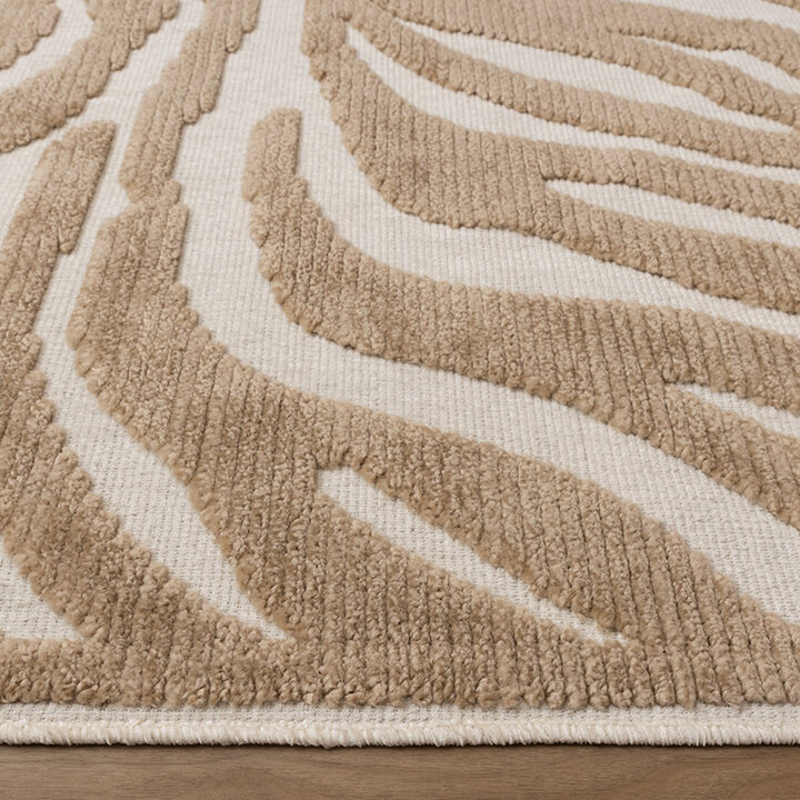 Tvättbar Matta - Dunya Zebra Beige/Vit