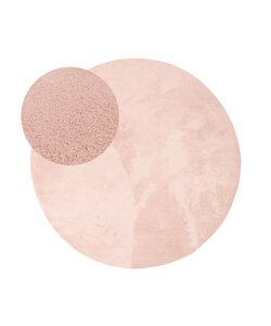 Rund Tvättbar Matta - Vivid Rosa