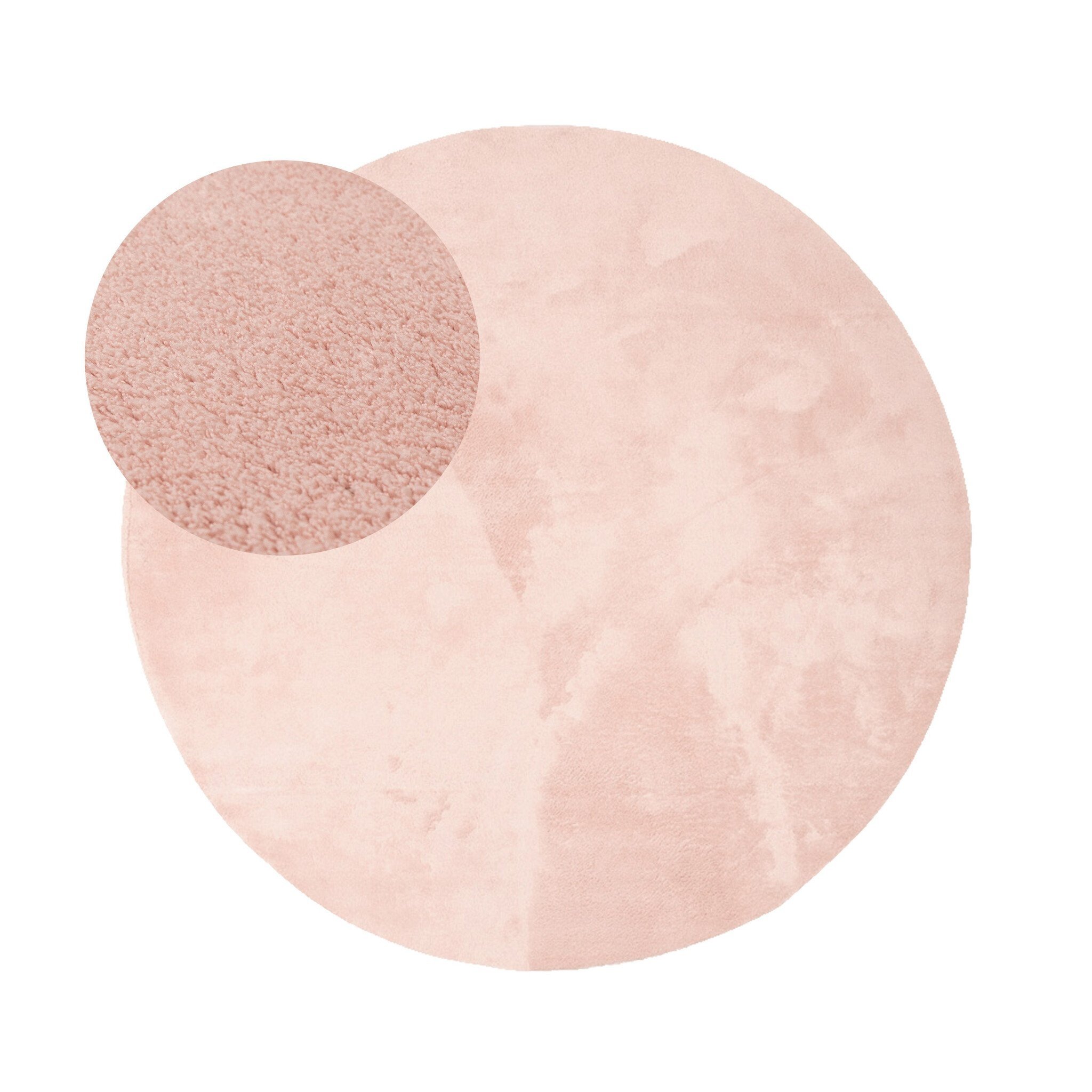 Rund Tvättbar Matta - Vivid Rosa - sfeer