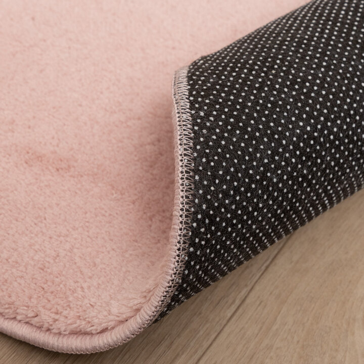 Rund Tvättbar Matta - Vivid Rosa