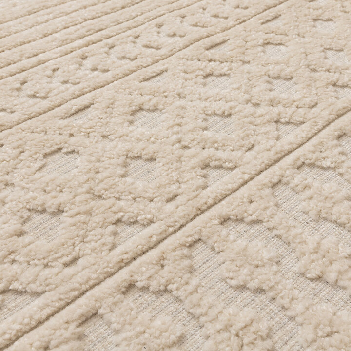 Tvättbar Matta - Dunya Geo Vit