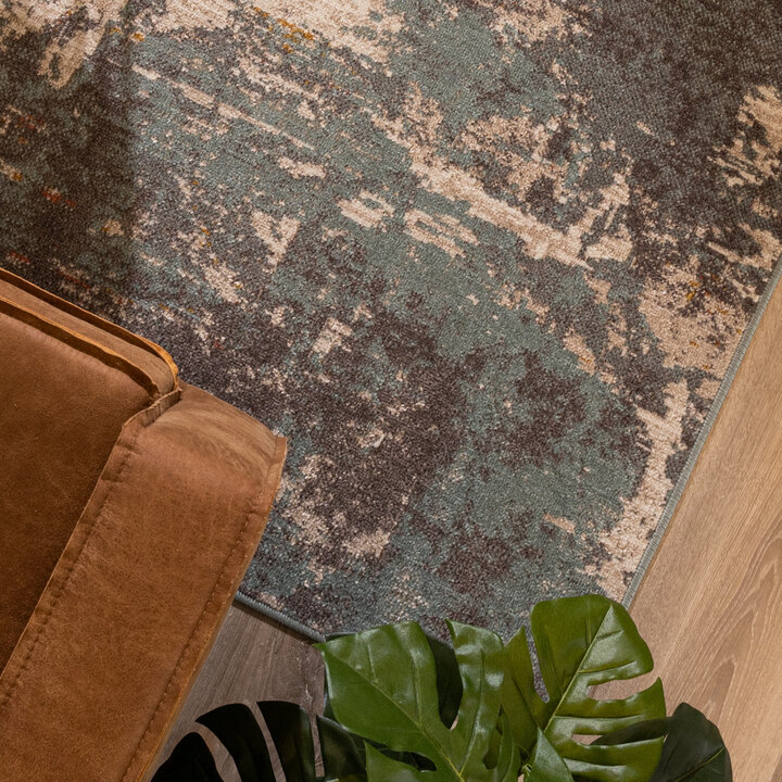 Modern Matta - Bush Turkos/Gräddvit