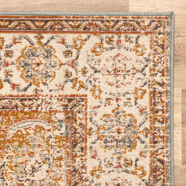 Matta I Vintagestil - Thirza Medaillon Ljusblå/Flerfärgad