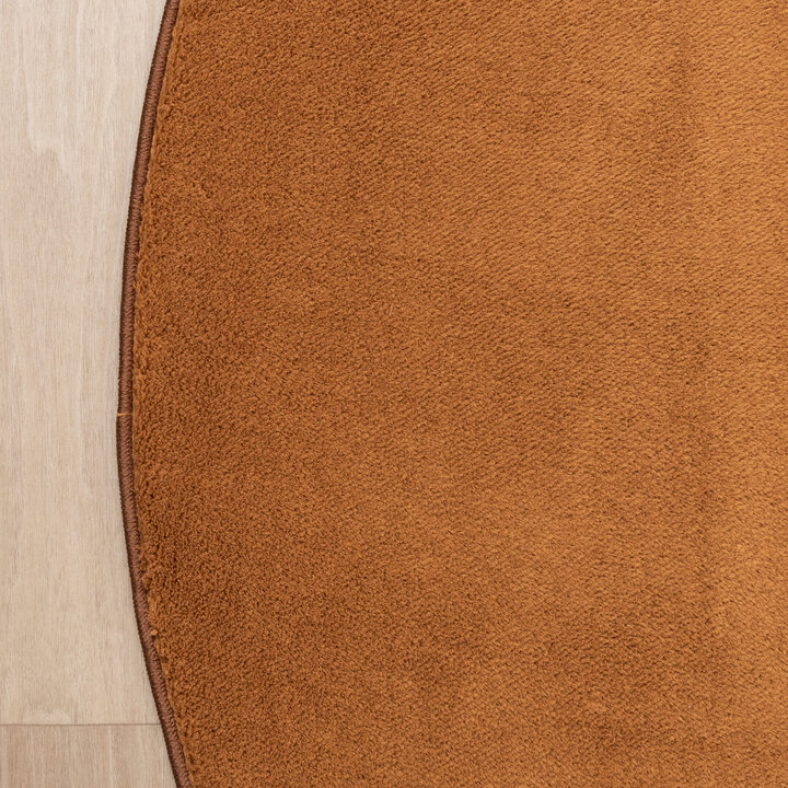 Rund Tvättbar Matta - Vivid Terrakotta