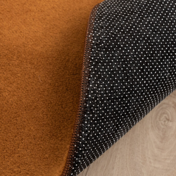 Rund Tvättbar Matta - Vivid Terrakotta