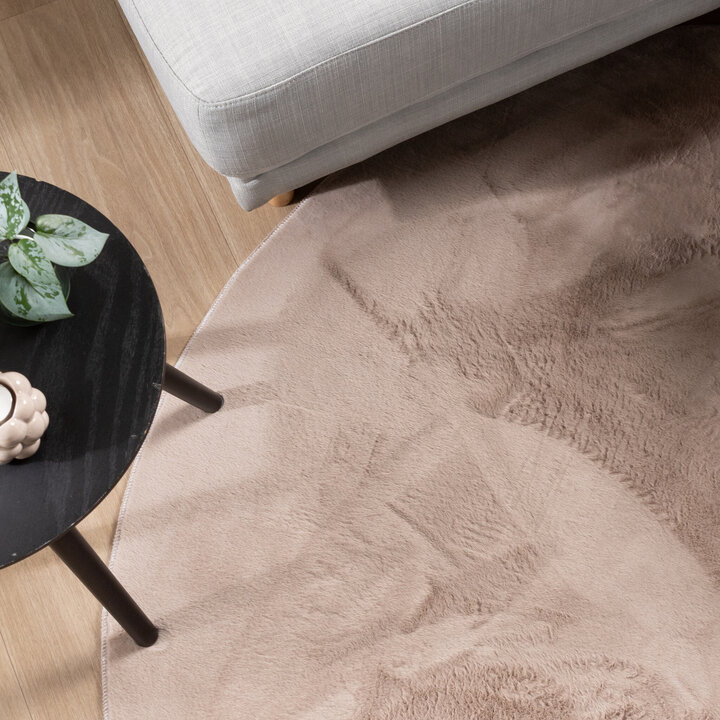 Rund Matta Med Låg Lugg - Cozy Taupe