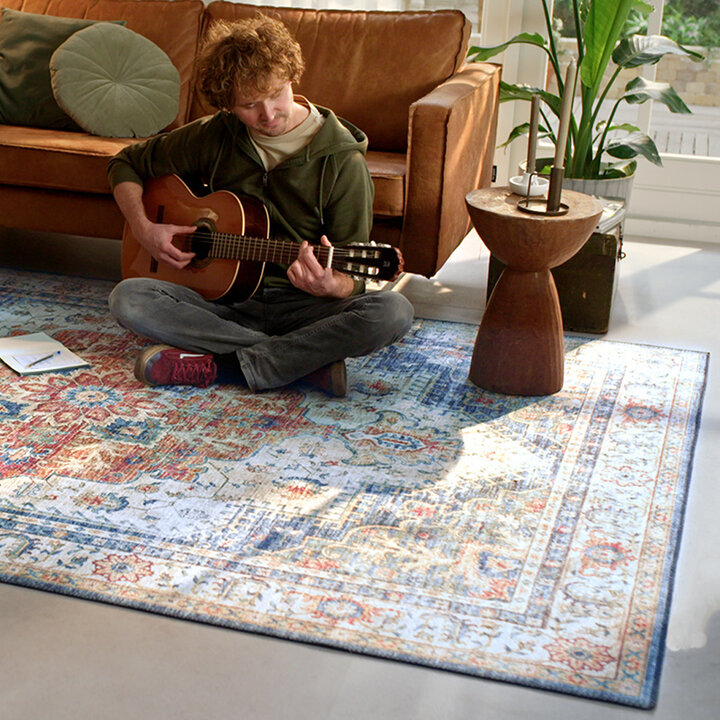 Matta I Vintagestil - Azara Ljusblå