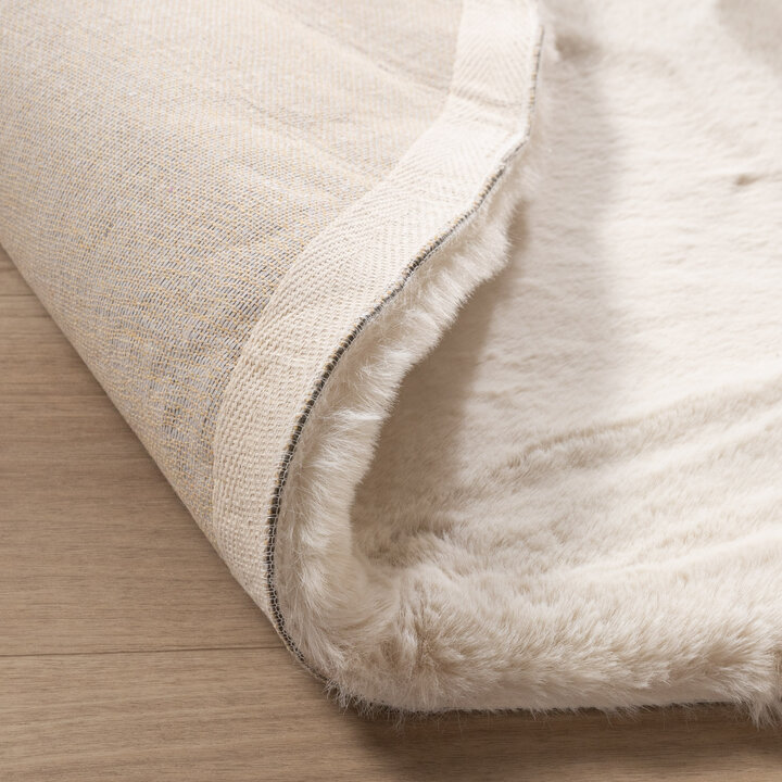 Oval Matta Med Hög Lugg - Comfy Supreme Gräddvit