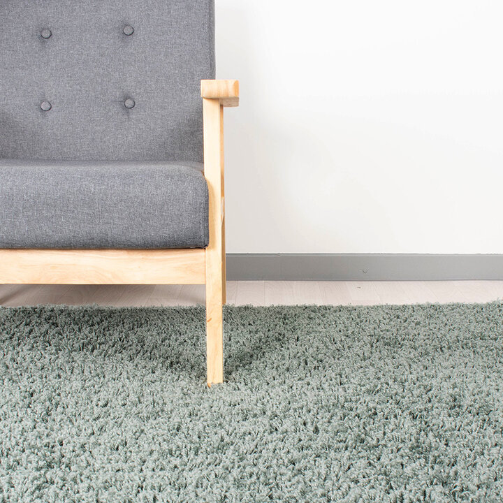 Matta Med Hög Lugg - Solid Blågrön