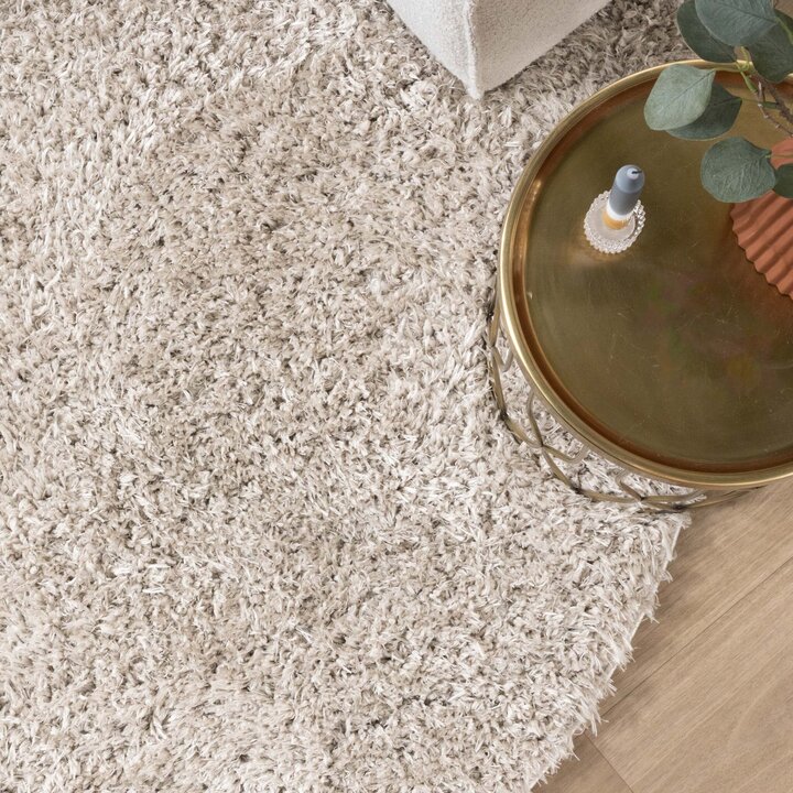 Rund Shagmattor - Blaze Beige/Grå