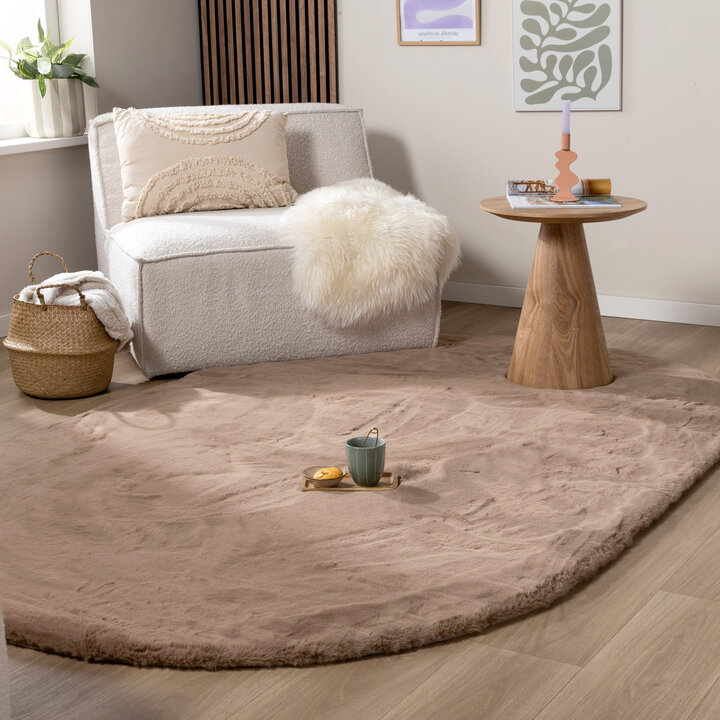 Oval Matta Med Hög Lugg - Comfy Supreme Taupe