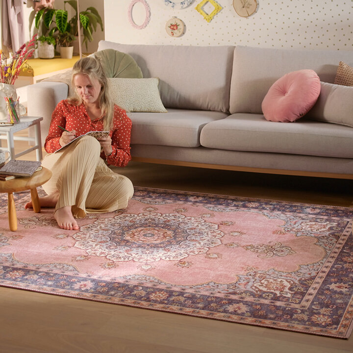 Matta I Vintagestil - Lily Medaillon Rosa