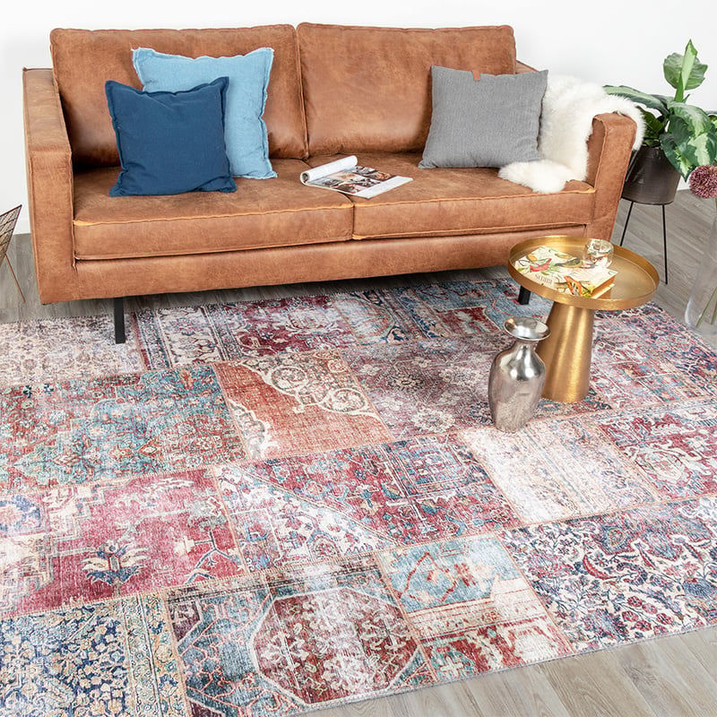 Lapptäckesmatta  - Azara Patchwork Röd