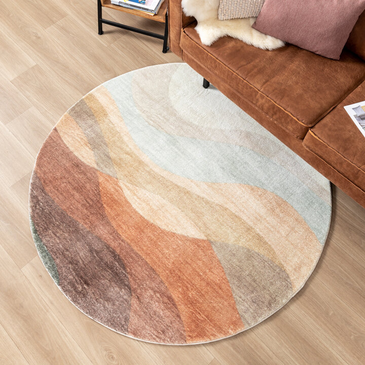 Rund Modern Matta - Field Terrakotta