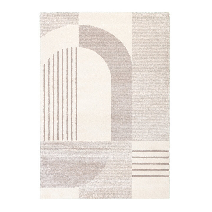 Matta Med Hög Lugg - Serene Shapes Gräddvit