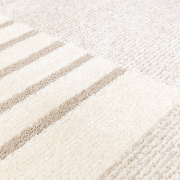 Matta Med Hög Lugg - Serene Shapes Gräddvit