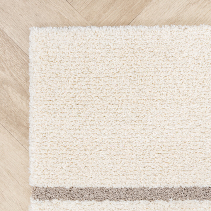 Matta Med Hög Lugg - Serene Shapes Gräddvit