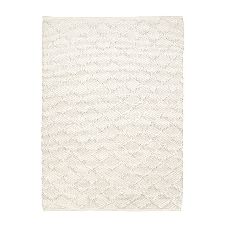 Vävd Matta I Ull - Knit Gräddvit