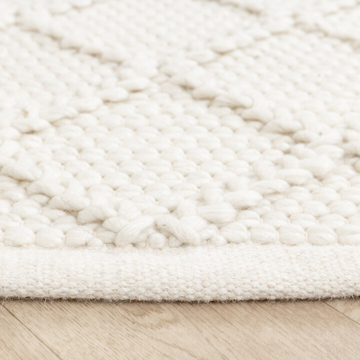 Vävd Matta I Ull - Knit Gräddvit