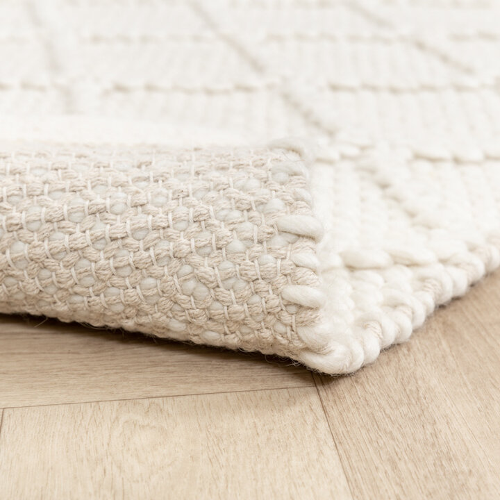 Vävd Matta I Ull - Knit Gräddvit