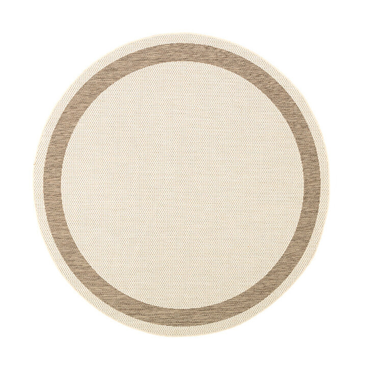 Rund Jute Utomhusmatta - Nomad Edge Gräddvit