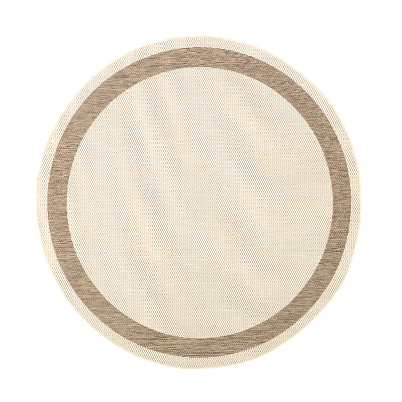 Rund Jute Utomhusmatta - Nomad Edge Gräddvit - sfeer