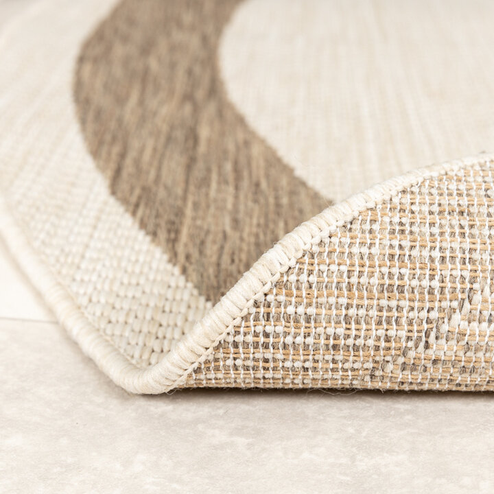 Rund Jute Utomhusmatta - Nomad Edge Gräddvit