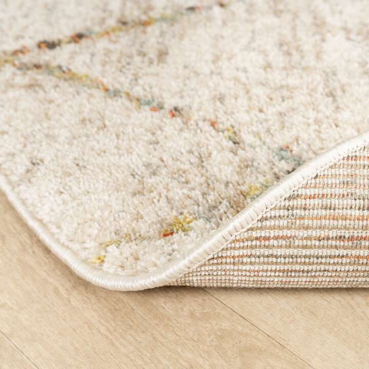 Rund Matta Med Hög Lugg  - Blend Lines Terrakotta