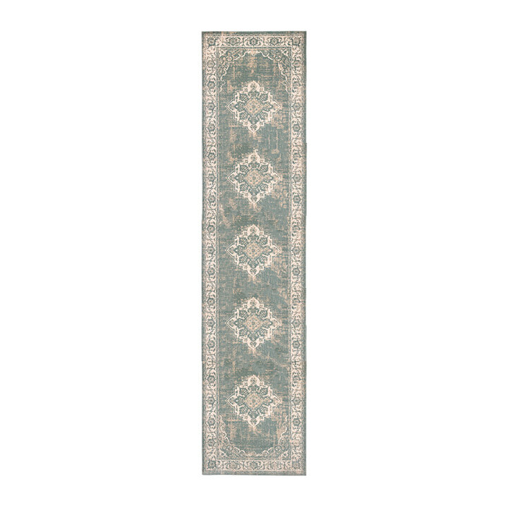 Vintage-Löpare - Spring Medaillon Grön/Gräddvit