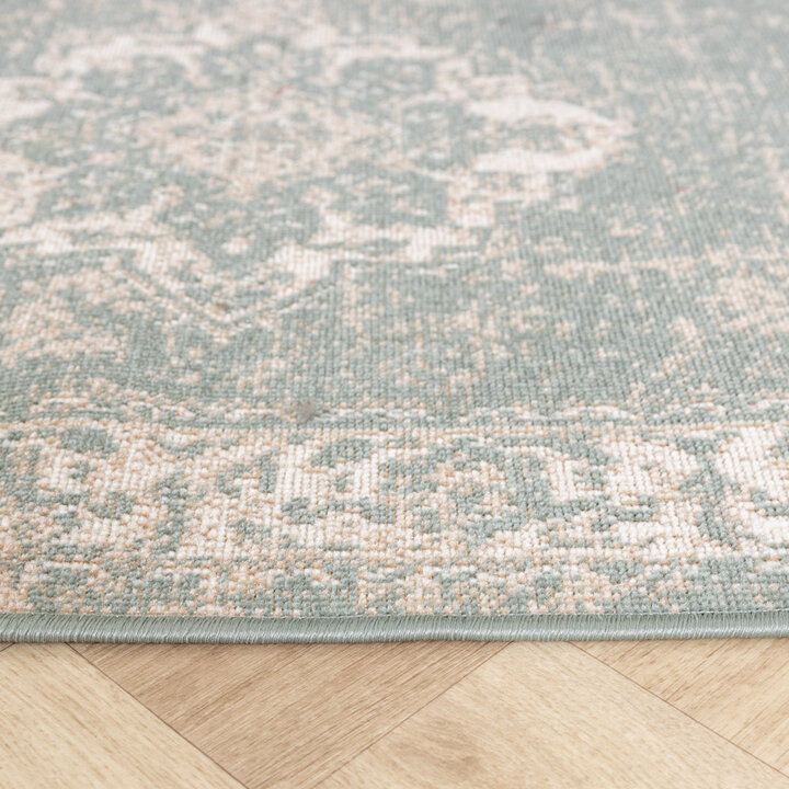 Vintage-Löpare - Spring Medaillon Grön/Gräddvit