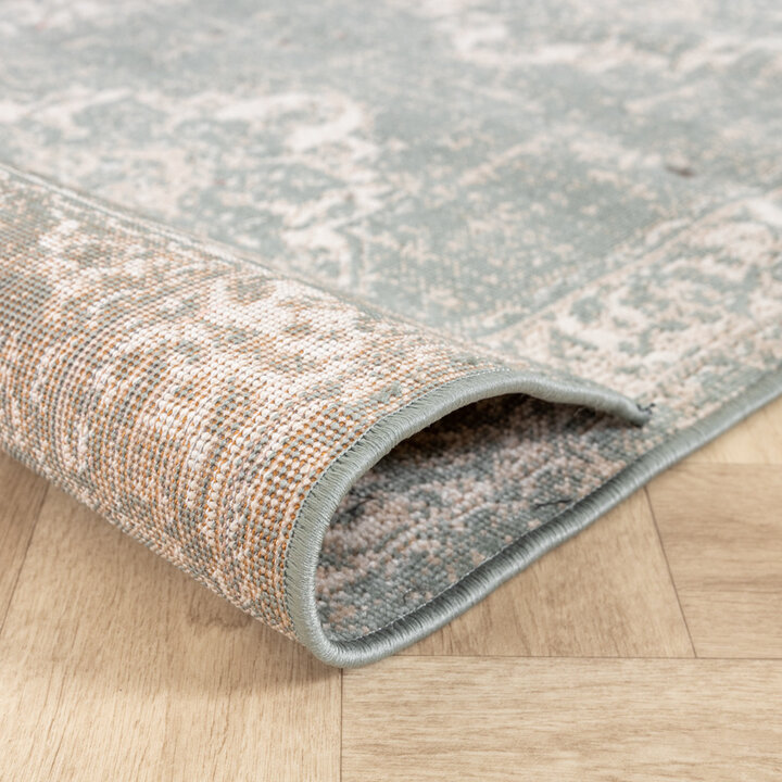 Vintage-Löpare - Spring Medaillon Grön/Gräddvit