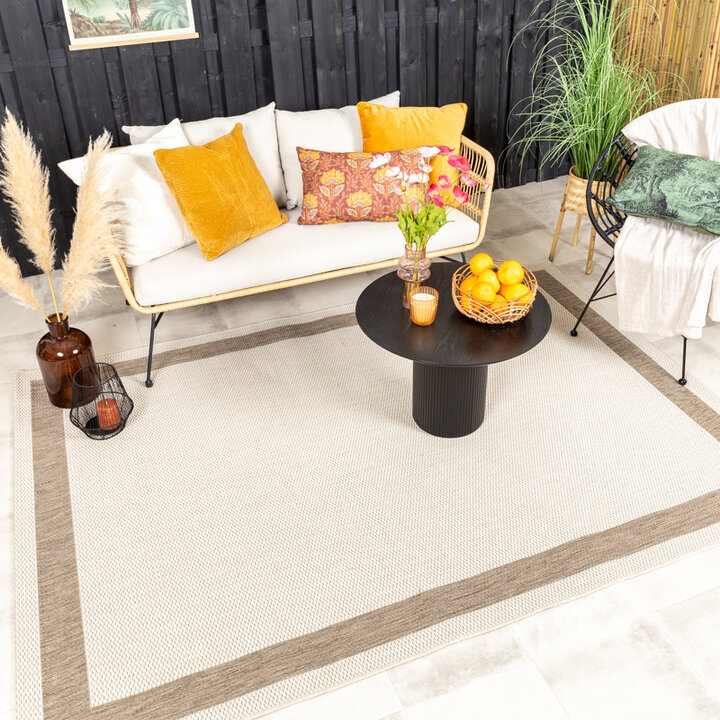 Utomhusmatta I Jute - Nomad Edge Gräddvit