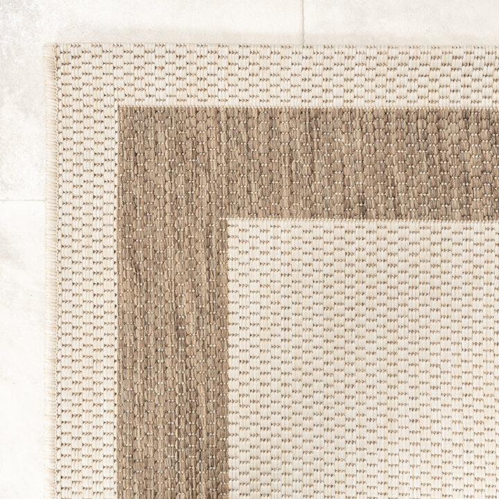 Utomhusmatta I Jute - Nomad Edge Gräddvit