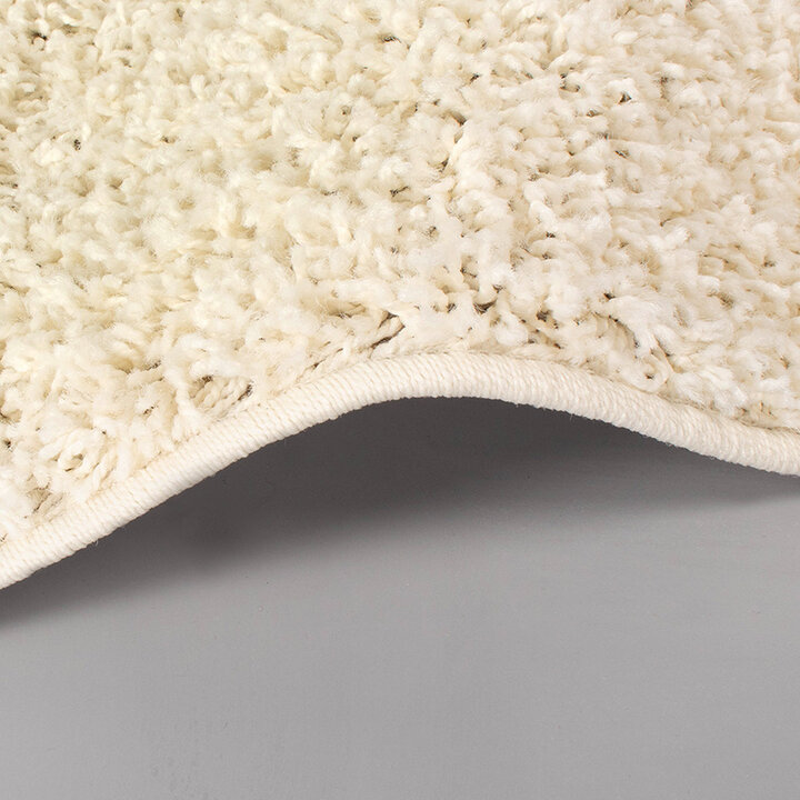 Rund Matta Med Hög Lugg  - Solid Vit
