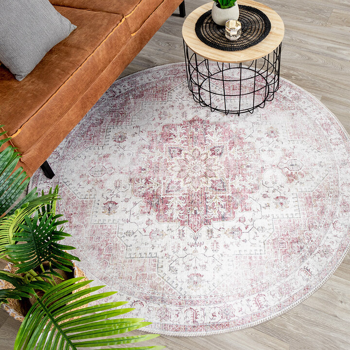 Rund Matta I Vintagestil - Lago Rosa