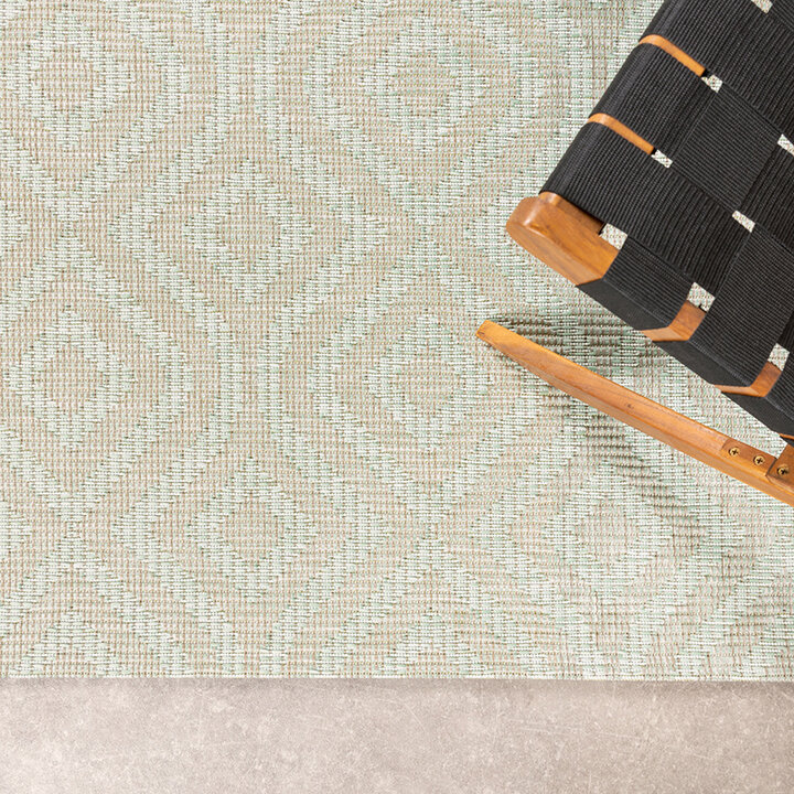 Fyrkantig Utomhusmatta - Summer Retro Mintgrön