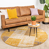 Rund Lapptäckesmatta - Spring Patchwork Gul/Taupe - thumbnail