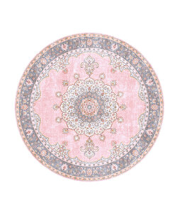 Rund Matta I Vintagestil - Lily Medaillon Rosa