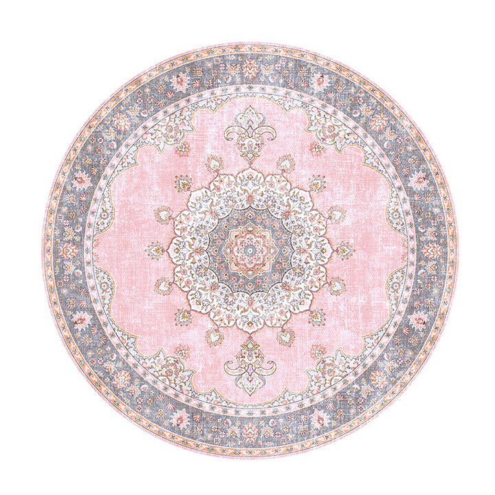 Rund Matta I Vintagestil - Lily Medaillon Rosa