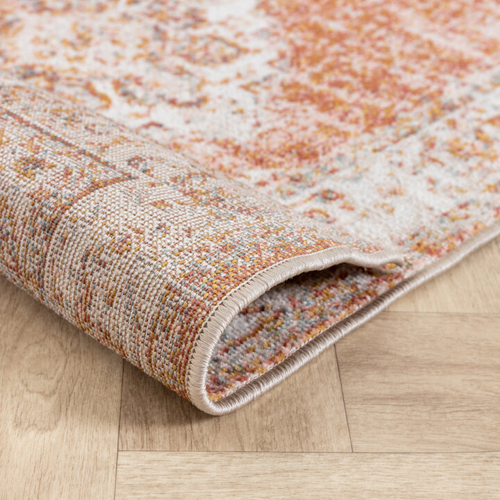 Vintage-Löpare - Spring Medaillon Terrakotta/Gräddvit