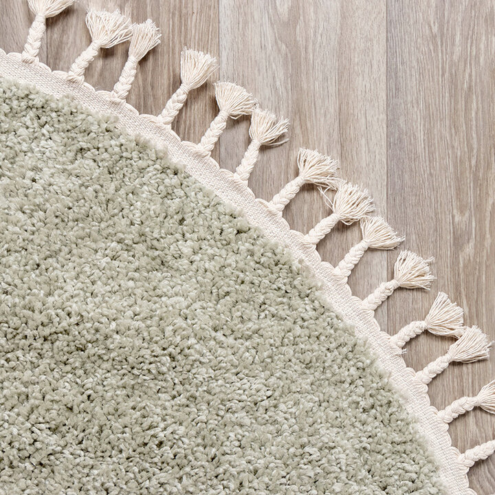 Rund Matta Med Hög Lugg  - Lofty Fringe Mintgrön