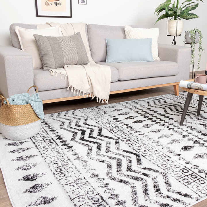 Skandinavisk Matta - Scandi Noak Svart/Vit