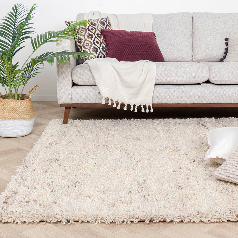 Ullmatta Med Hög Lugg - Royal Gräddvit/Taupe