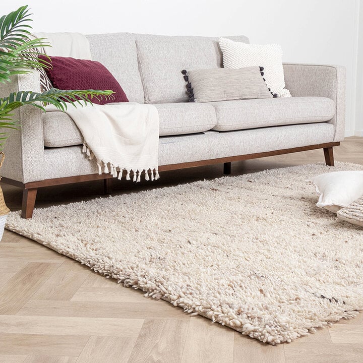 Ullmatta Med Hög Lugg - Royal Gräddvit/Taupe